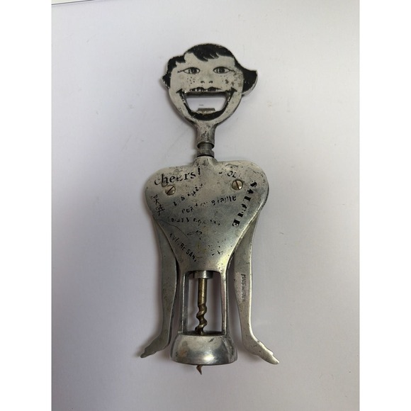 The Unbranded Brand Other - Vintage Italy Metal Barmaid Figural Corkscrew/bottle Opener Kitchen Accessory Ma